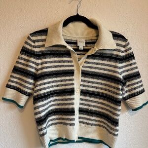 Maeve women’s cropped short sleeved cardigan/sweater